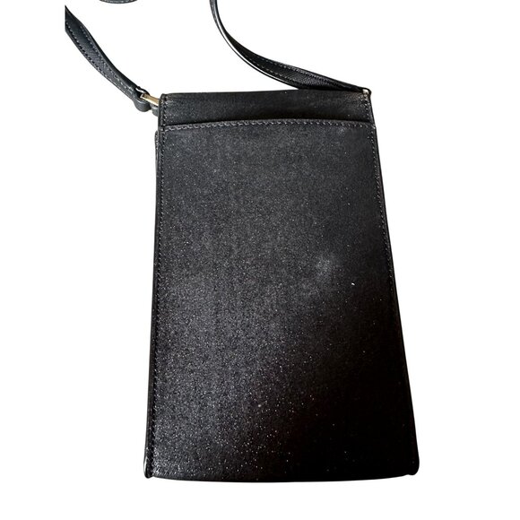 Kate Spade Black Glitter North South Phone Crossbody Bag - Picture 2 of 11